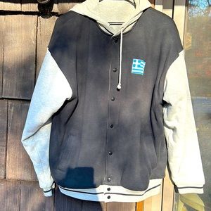 Worn 2x Pristine Greek Heritage, cotton and polyester jacket with hood.